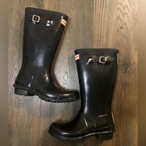Hunter Big Kids Classic Black Glossy Rain Boots